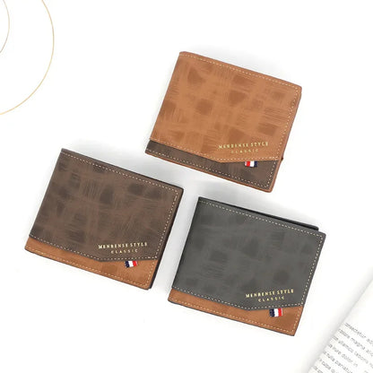 New Business Men Leather Luxury Short Wallet Man Foldable Card Holders Small Male Money Purses