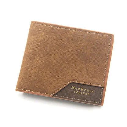 New Business Men Leather Luxury Short Wallet Man Foldable Card Holders Small Male Money Purses