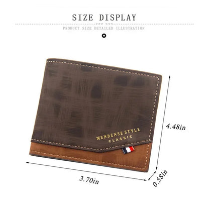 New Business Men Leather Luxury Short Wallet Man Foldable Card Holders Small Male Money Purses