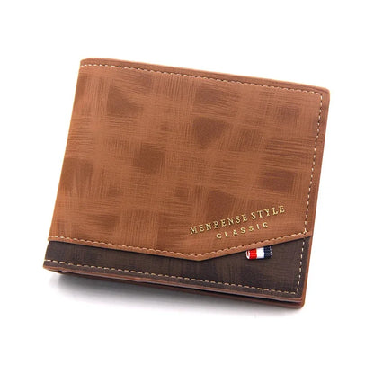 New Business Men Leather Luxury Short Wallet Man Foldable Card Holders Small Male Money Purses