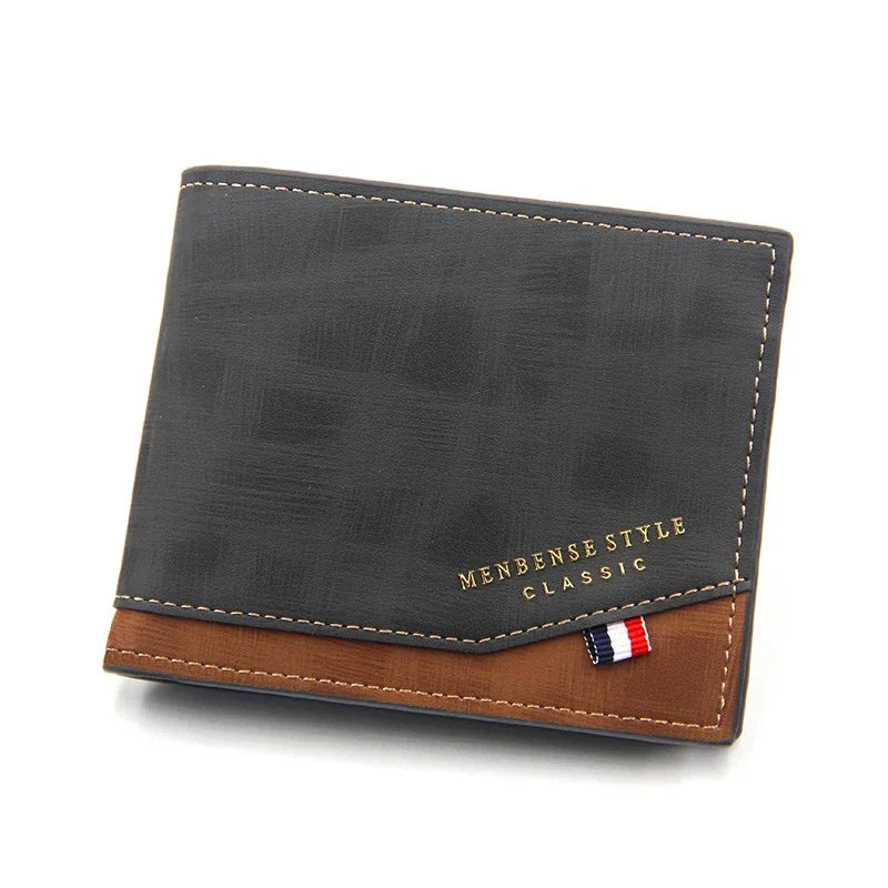 New Business Men Leather Luxury Short Wallet Man Foldable Card Holders Small Male Money Purses