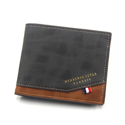 New Business Men Leather Luxury Short Wallet Man Foldable Card Holders Small Male Money Purses