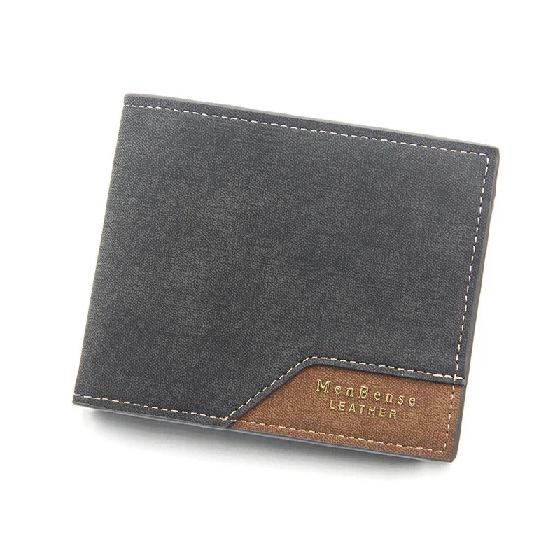 New Business Men Leather Luxury Short Wallet Man Foldable Card Holders Small Male Money Purses