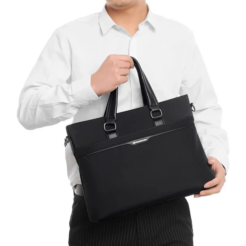 New Business Men's Executive Briefcase Fashion Zipper Handbag Office Man Laptop Large Capacity Male Shoulder Messenger Bag