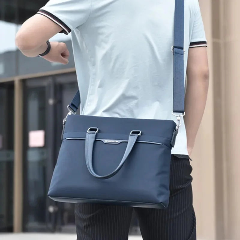New Business Men's Executive Briefcase Fashion Zipper Handbag Office Man Laptop Large Capacity Male Shoulder Messenger Bag