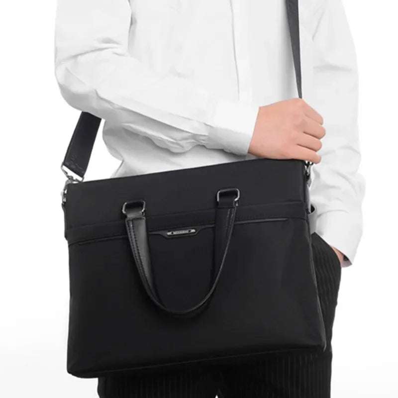 New Business Men's Executive Briefcase Fashion Zipper Handbag Office Man Laptop Large Capacity Male Shoulder Messenger Bag