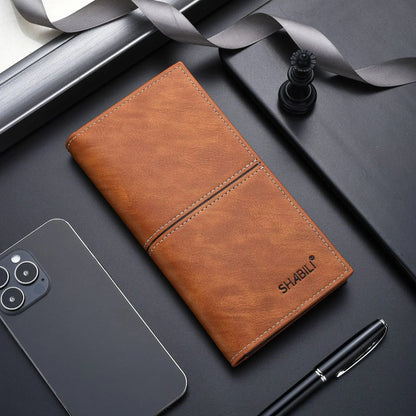 New Business Men's Long Wallet Multi Slots Coin Purses PU Leather Man Card Holder Slim Money Clip