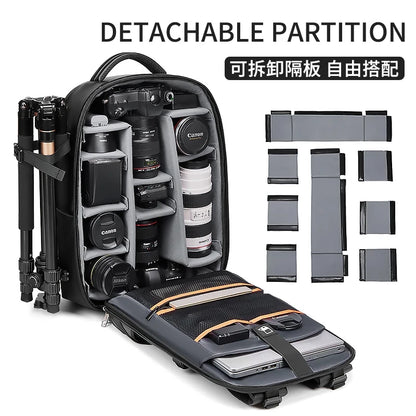 New Camera Backpack Waterproof Camera Bag Professional Outdoor Digital Dslr Bag Backpack For Canon Nikon SLR Lens Tripod Bag