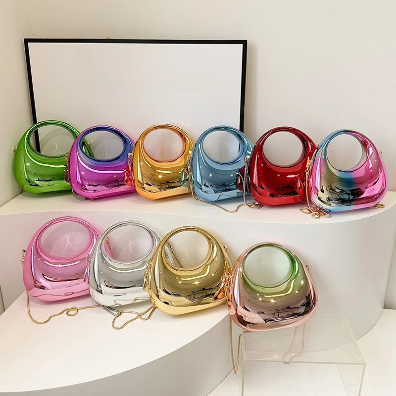 New Candy-colored Acrylic Dinner Bag 2024 Summer Fashion All-match Crossbody Chain Bags Casual Large Capacity Handbags Female