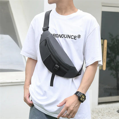 New Canvas Handbags Chest Pack Men's Fashion Shoulder Chest Bag Men's Travel Cross Chest Bag Men's Small Cross Waist Bag