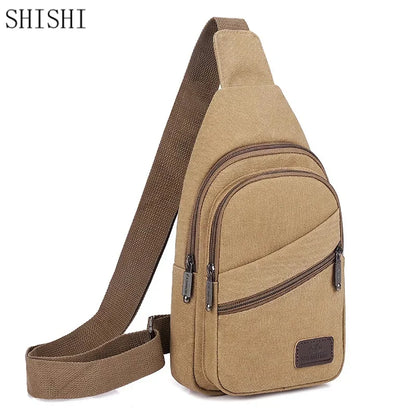 New Canvas Large Capacity Chest Pack Casual Sling Sports Male Shoulder Outdoor Crossbody Bag For Men
