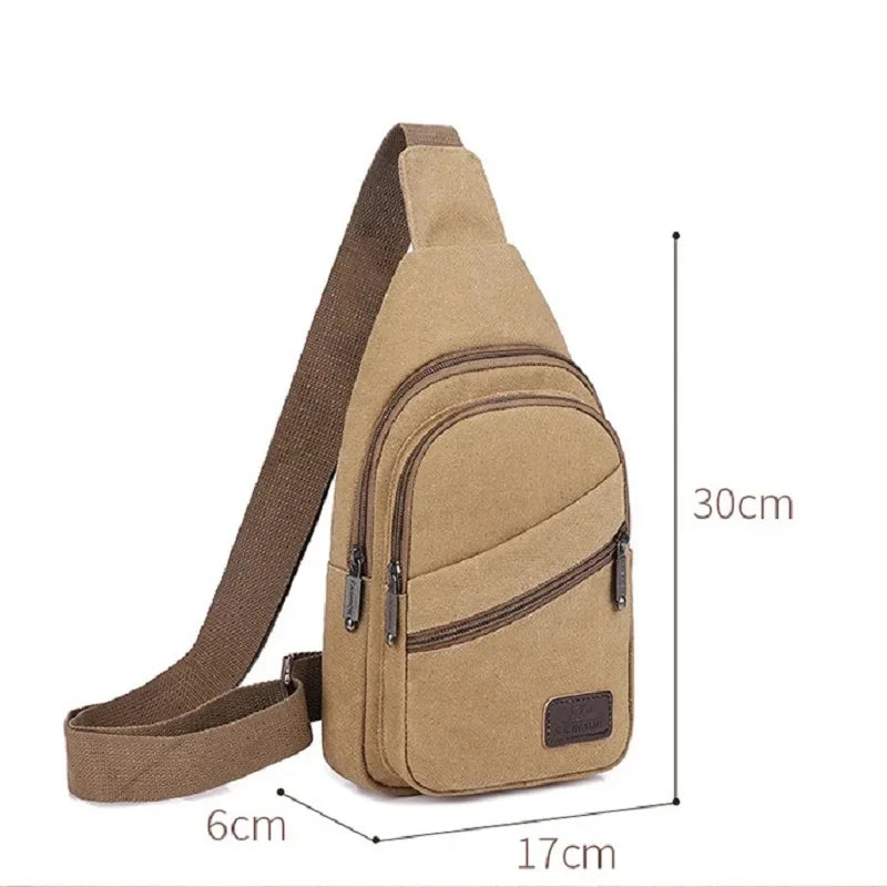 New Canvas Large Capacity Chest Pack Casual Sling Sports Male Shoulder Outdoor Crossbody Bag For Men