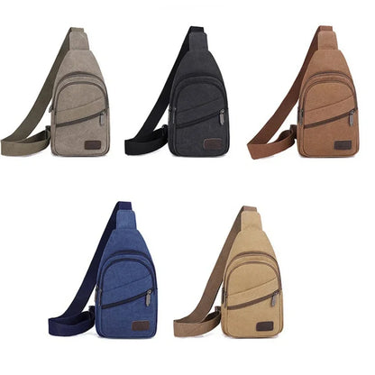 New Canvas Large Capacity Chest Pack Casual Sling Sports Male Shoulder Outdoor Crossbody Bag For Men