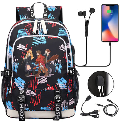 New Cartoon Owl Magic School Teenager USB Charging Laptop Backpack Women Men Rucksack Kids Book Bag Mochila Travel Bagpack