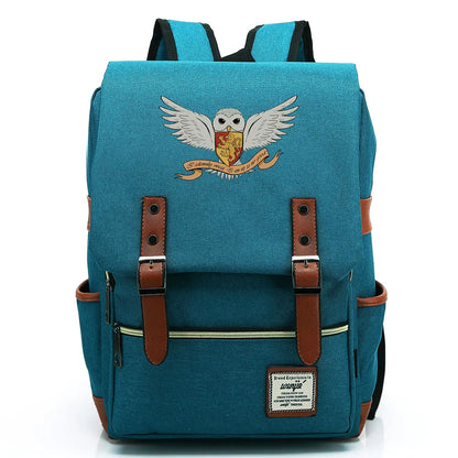 New Cartoon Owl Printed Boys Girls Kids Student School Book Bags Teenagers Canvas Women Bagpack Men Laptop Travel Backpack