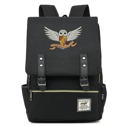 New Cartoon Owl Printed Boys Girls Kids Student School Book Bags Teenagers Canvas Women Bagpack Men Laptop Travel Backpack