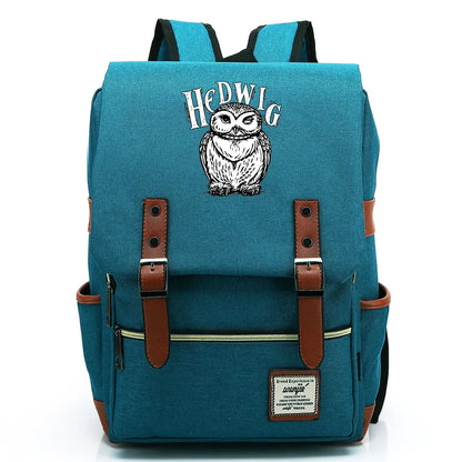 New Cartoon Owl Printed Boys Girls Kids Student School Book Bags Teenagers Canvas Women Bagpack Men Laptop Travel Backpack