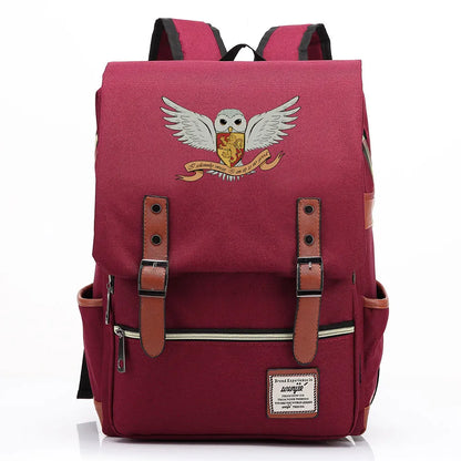 New Cartoon Owl Printed Boys Girls Kids Student School Book Bags Teenagers Canvas Women Bagpack Men Laptop Travel Backpack
