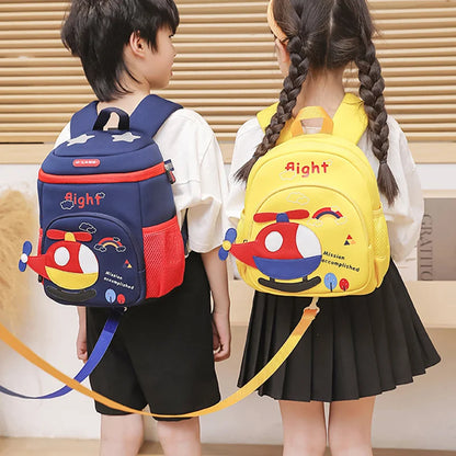 New Cartoon Plane Kindergarten Backpacks for Baby Boys Girls Anti-lost School Bags Toddler Travel Pack Mochila Infantil Escolar