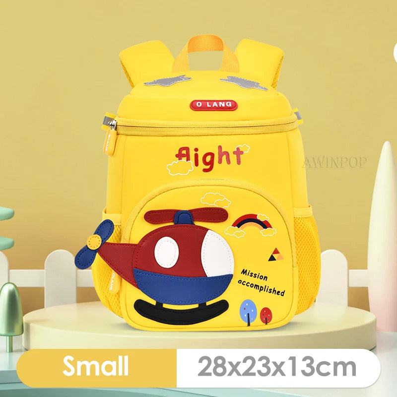 New Cartoon Plane Kindergarten Backpacks for Baby Boys Girls Anti-lost School Bags Toddler Travel Pack Mochila Infantil Escolar