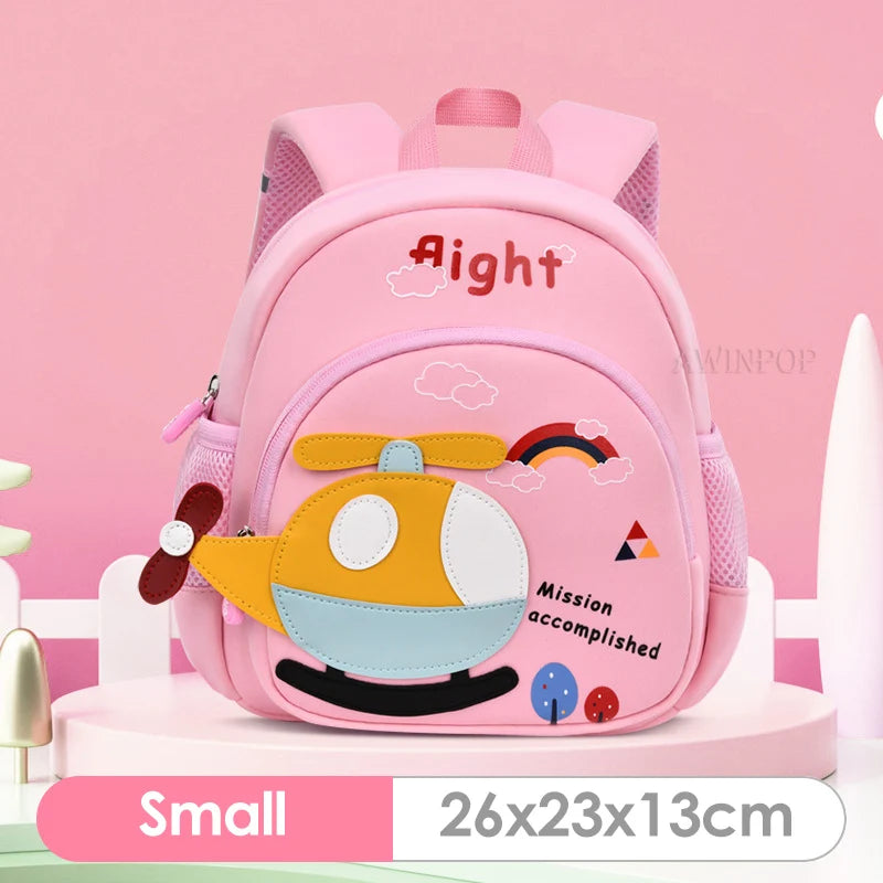 New Cartoon Plane Kindergarten Backpacks for Baby Boys Girls Anti-lost School Bags Toddler Travel Pack Mochila Infantil Escolar