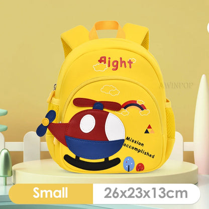New Cartoon Plane Kindergarten Backpacks for Baby Boys Girls Anti-lost School Bags Toddler Travel Pack Mochila Infantil Escolar