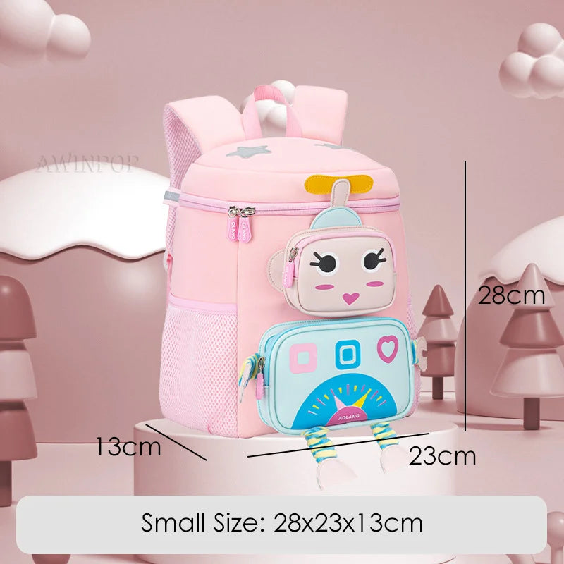 New Cartoon Robot School Bags for Boys Kindergarten Kids Travel Bag 1-3 Grade Schoolbag Kawaii Backpacks Girls Mochila Escolar
