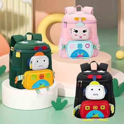 New Cartoon Robot School Bags for Boys Kindergarten Kids Travel Bag 1-3 Grade Schoolbag Kawaii Backpacks Girls Mochila Escolar