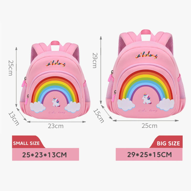 New Cartoon Unicorn Girls School Bags High Quality Kindergarten Children Toddler Backpack Rainbow Bag for Boys Mochila Infantil