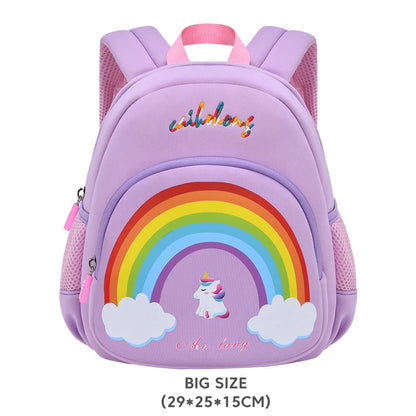New Cartoon Unicorn Girls School Bags High Quality Kindergarten Children Toddler Backpack Rainbow Bag for Boys Mochila Infantil