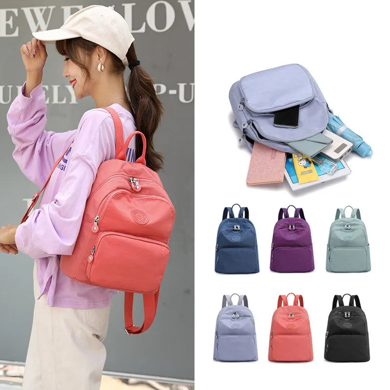 New Casual Backpack Women Small Nylon School Bags for Teenage Girls High Quality Fashion Travel Bag Sac Mochilas
