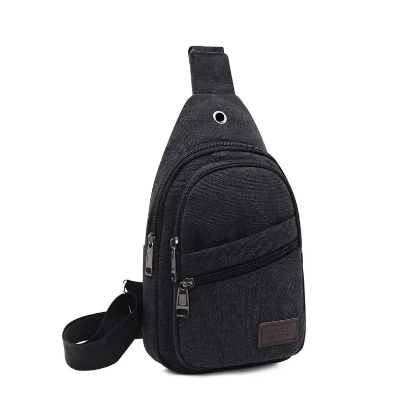New Casual Canvas Men's Chest Outdoor Sports Man Crossbody Fashion Sling Vintage Male Shoulder Bag