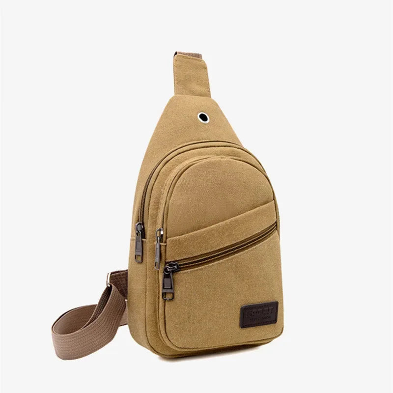 New Casual Canvas Men's Chest Outdoor Sports Man Crossbody Fashion Sling Vintage Male Shoulder Bag
