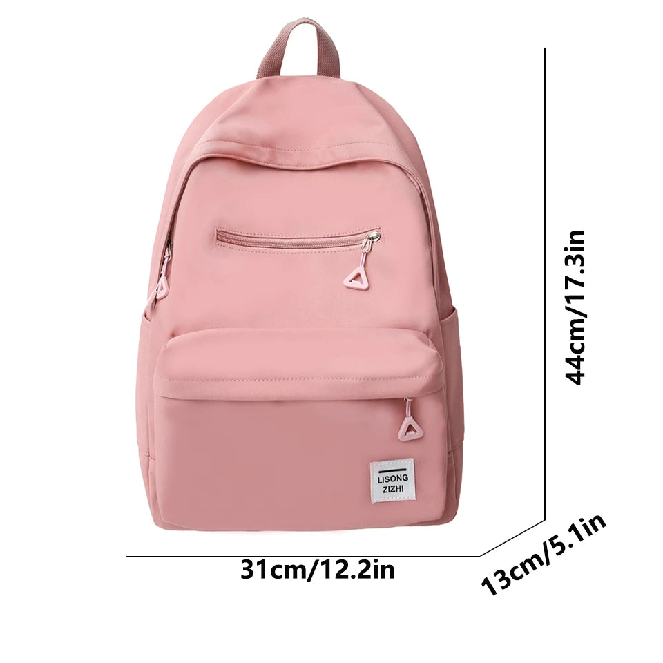 New Casual Solid Color Multifunctional Shoulder Backpack High Capacity Nylon Backpacks Backpacks for School Teenagers Girls Sac