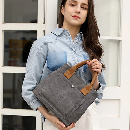 New Casual Totes Bag Super Quality Canvas Bags for Women 2021 Simple Female Brand Top-handle Bags Designer Hasp Style Sac A Main
