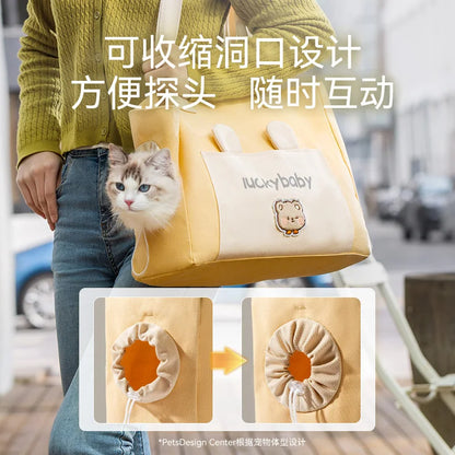 New Cat Bag Dog Straddle Bag Large Capacity Breathable Handheld Portable Pet Outgoing Bag