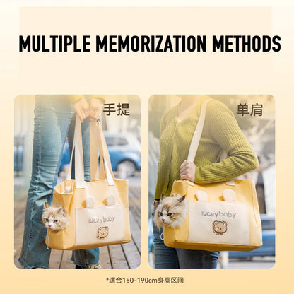 New Cat Bag Dog Straddle Bag Large Capacity Breathable Handheld Portable Pet Outgoing Bag