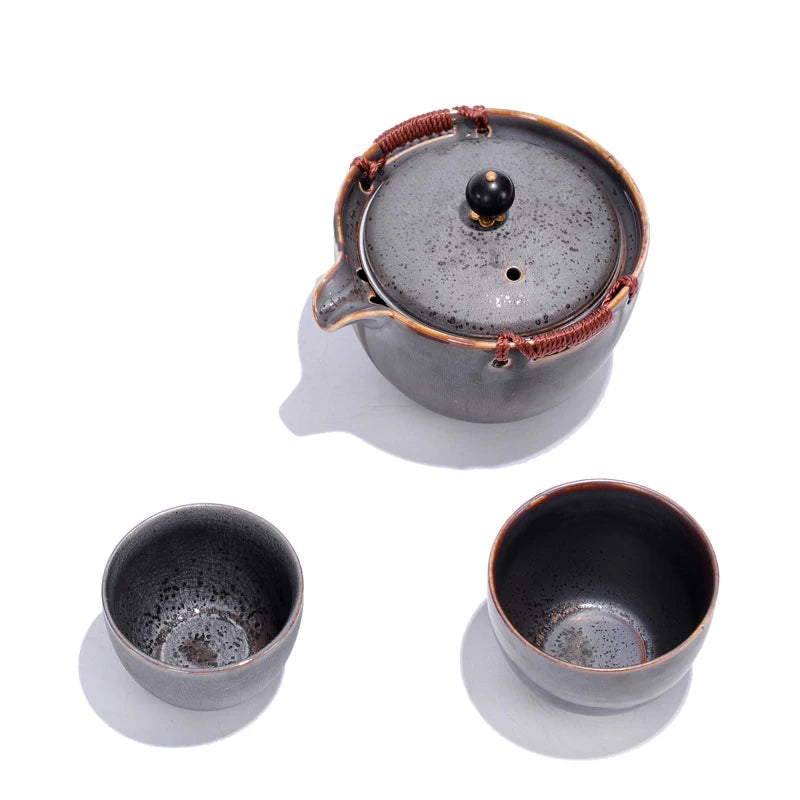 New Ceramics style Travel tea set Include 1 Pot 2 Cup,kung fu gaiwan teapot teacup, personal office travel portable Teaware