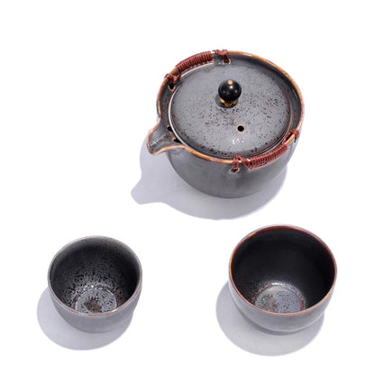 New Ceramics style Travel tea set Include 1 Pot 2 Cup,kung fu gaiwan teapot teacup, personal office travel portable Teaware
