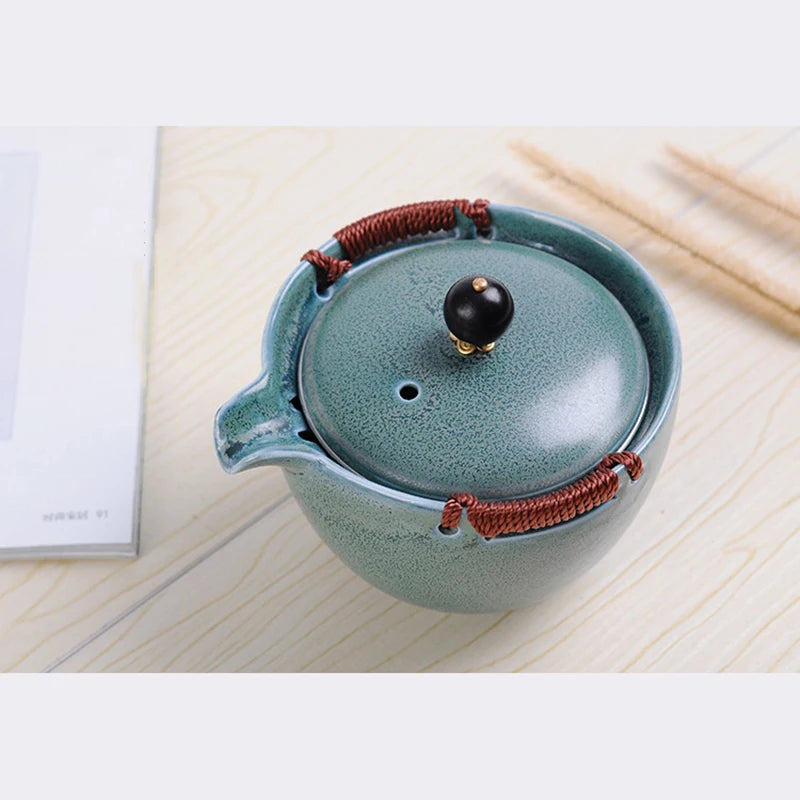 New Ceramics style Travel tea set Include 1 Pot 2 Cup,kung fu gaiwan teapot teacup, personal office travel portable Teaware