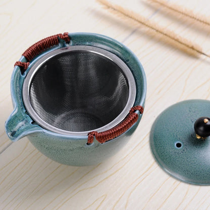New Ceramics style Travel tea set Include 1 Pot 2 Cup,kung fu gaiwan teapot teacup, personal office travel portable Teaware
