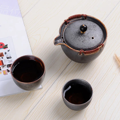 New Ceramics style Travel tea set Include 1 Pot 2 Cup,kung fu gaiwan teapot teacup, personal office travel portable Teaware