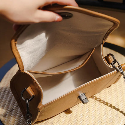 New Chains Bag for Women Fashion Genuine Leather Small Square Bags High Quality Solid One Shoulder Crossbody Bolsos Mujer