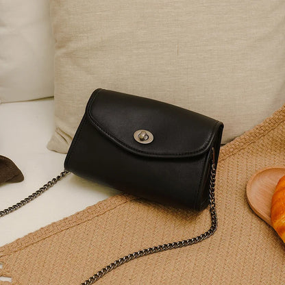 New Chains Bag for Women Fashion Genuine Leather Small Square Bags High Quality Solid One Shoulder Crossbody Bolsos Mujer