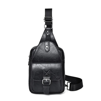 New Chest for Men Husband Shoulder Fashion Crossbody Waterproof PU Leather Men's Backpacks Designer Luxury Bag