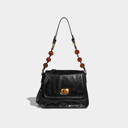 New Chinese Style Beaded Underarm Bag 2024 New Fashion All-match Small Square Bags Elegant Commuter Light Luxury Bolsas Mujer