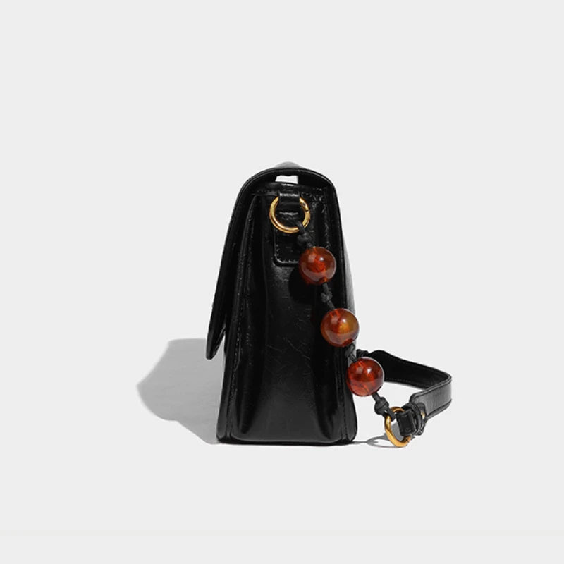 New Chinese Style Beaded Underarm Bag 2024 New Fashion All-match Small Square Bags Elegant Commuter Light Luxury Bolsas Mujer
