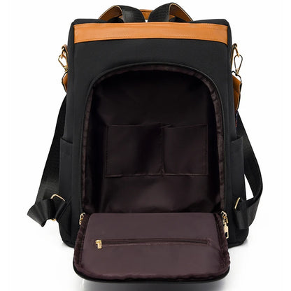 New Chinese Style Embroidered Design Backpack With Anti Theft Large Capacity Women's Backpacks Oxford Cloth PU Patchwork Bookbag