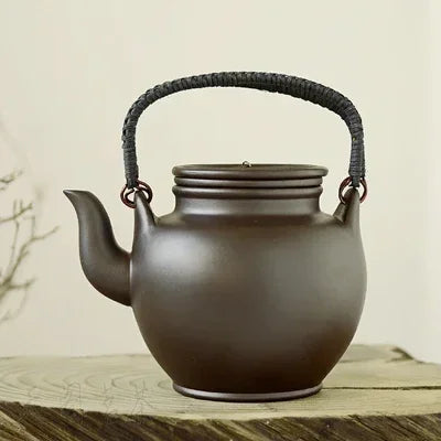 New Chinese Tea Pot Kung Fu Zisha Large Capacity Tea Pot With Filter Creative Handle Purple Clay Teapot Kettle Set