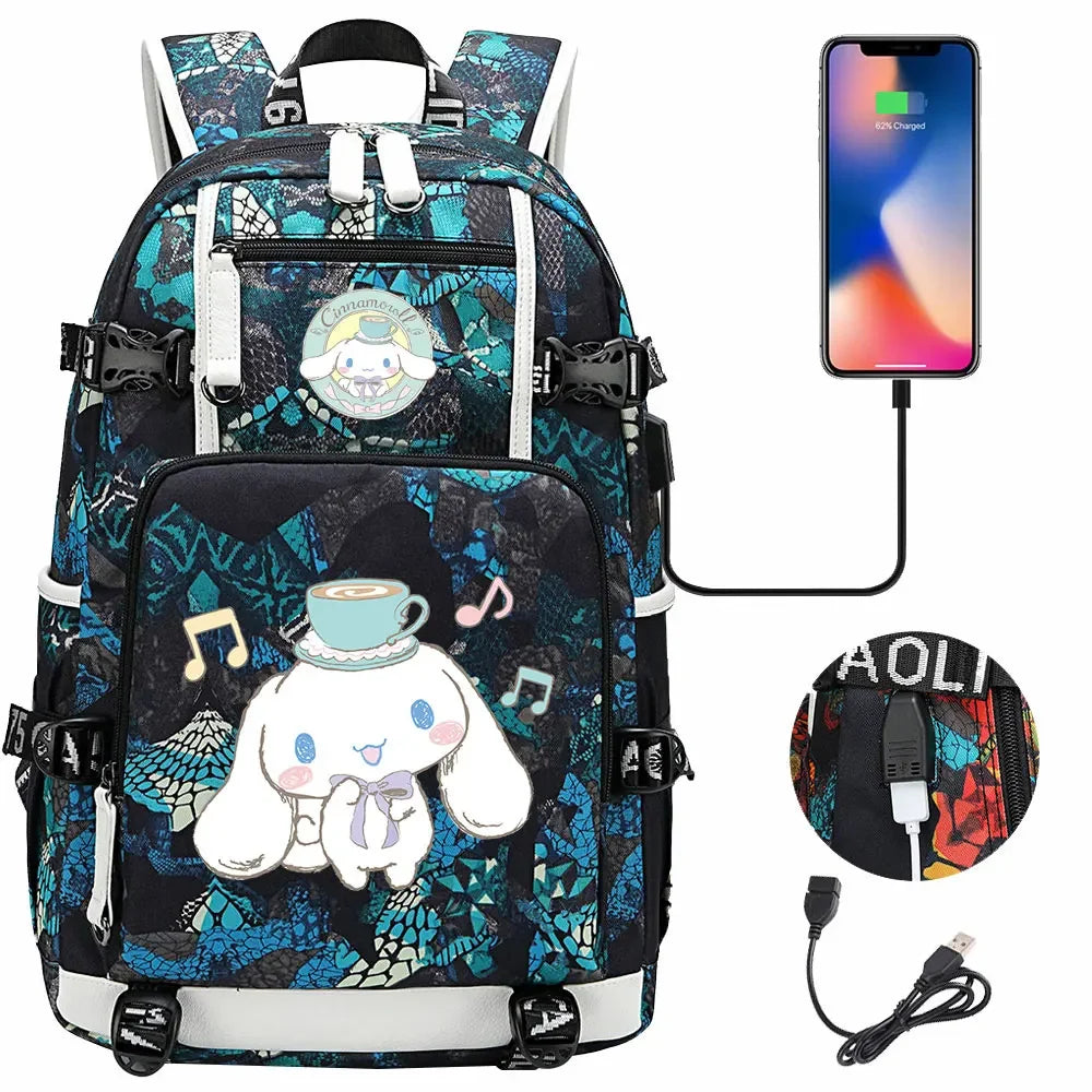 New Cinnamoroll USB Teenagers Schoolbags
